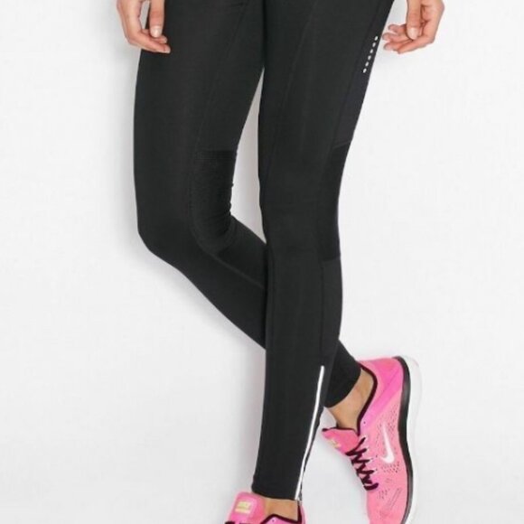 Nike Running Leggings Black SZ Small Multiple Zippered Pockets Athleisure Active - Picture 2 of 4